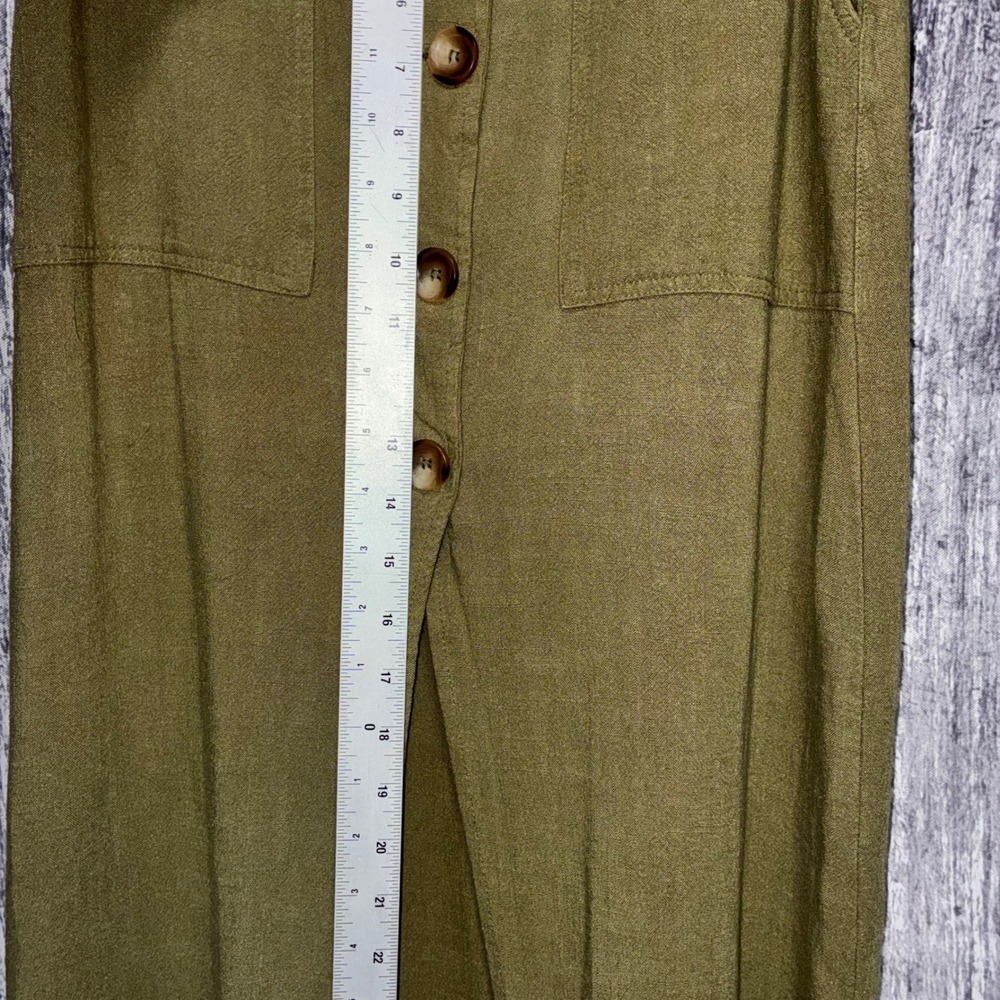 Arianna by Howard's Olive Green Linen Cotton Blend Maxi Skirt Women S - Picture 4 of 8